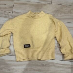 Gisou Butter Yellow Cowl Neck Sweater